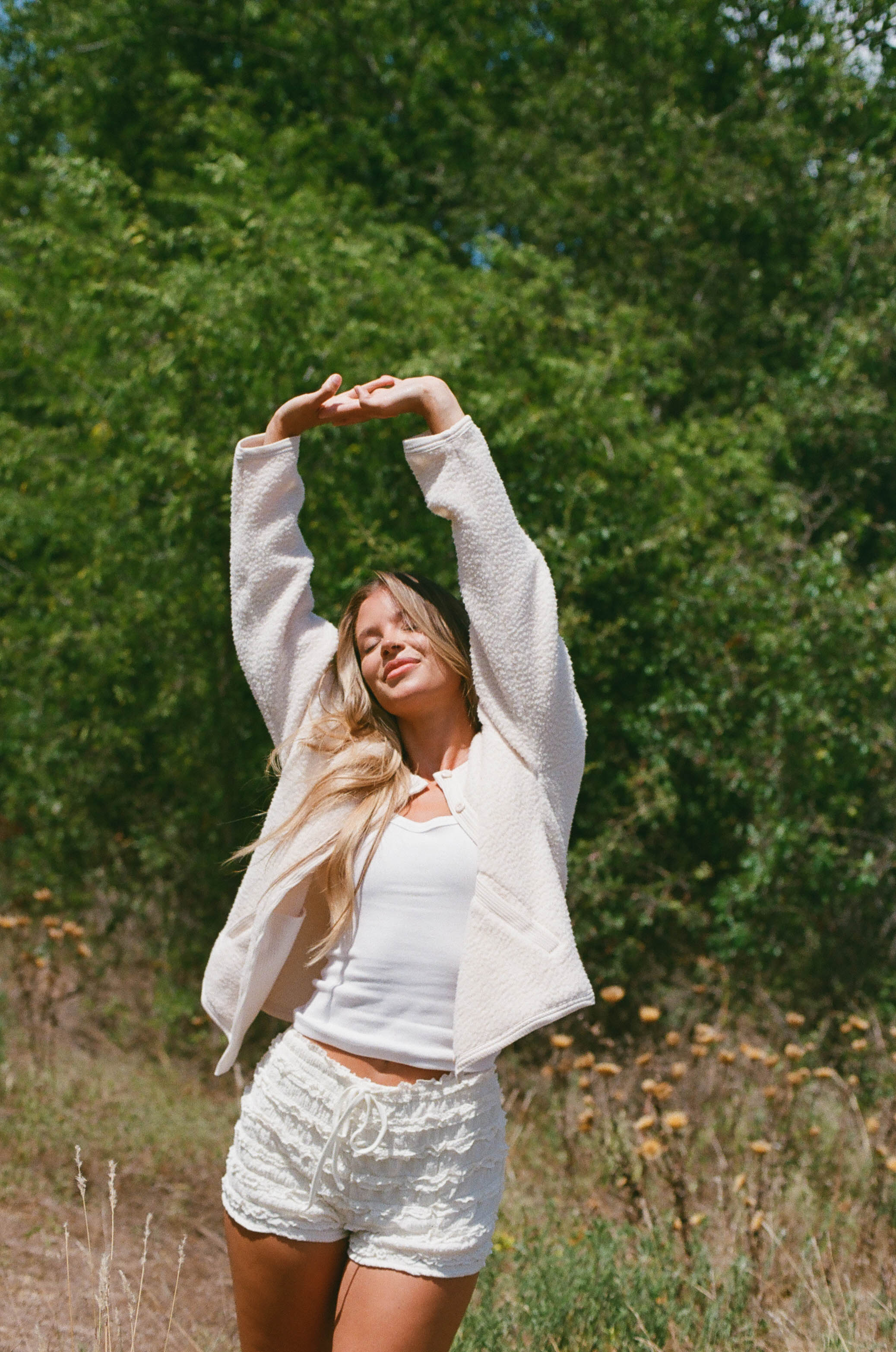 Bradley Contrast Sherpa Button-up Jacket in Cream