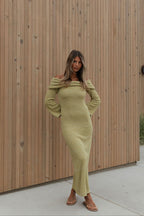 Nora Knit Maxi Dress in Dusty Lime - Bump Friendly *Final Sale*