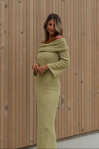 Nora Knit Maxi Dress in Dusty Lime - Bump Friendly *Final Sale*
