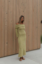 Nora Knit Maxi Dress in Dusty Lime - Bump Friendly *Final Sale*