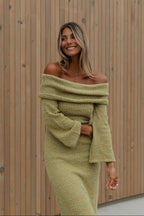 Nora Knit Maxi Dress in Dusty Lime - Bump Friendly *Final Sale*