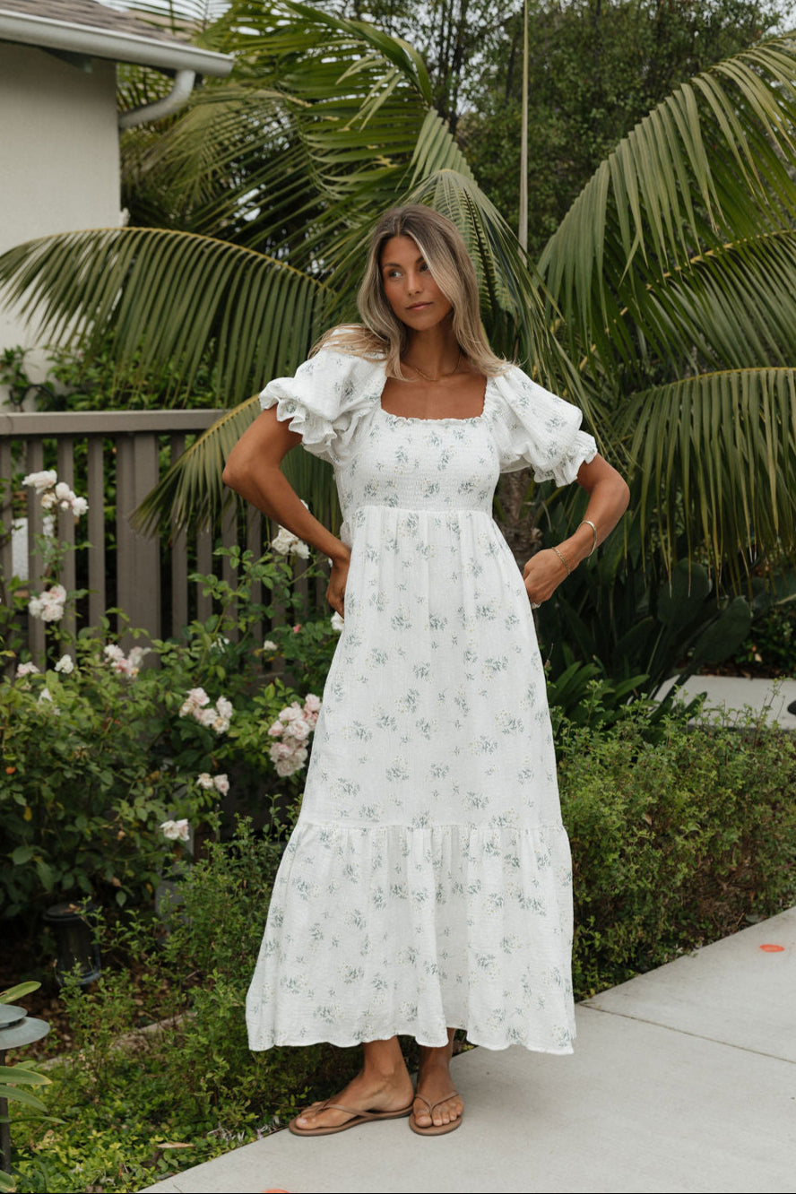 Livvy 100% Cotton  Maxi Dress in Chamomile - Bump Friendly & Inclusive Sizing