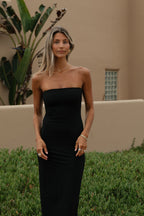 Jade Butter Soft Double Lined Maxi Dress in Black - Bump Friendly