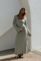 Rowan Square Neck Maxi Dress in Green