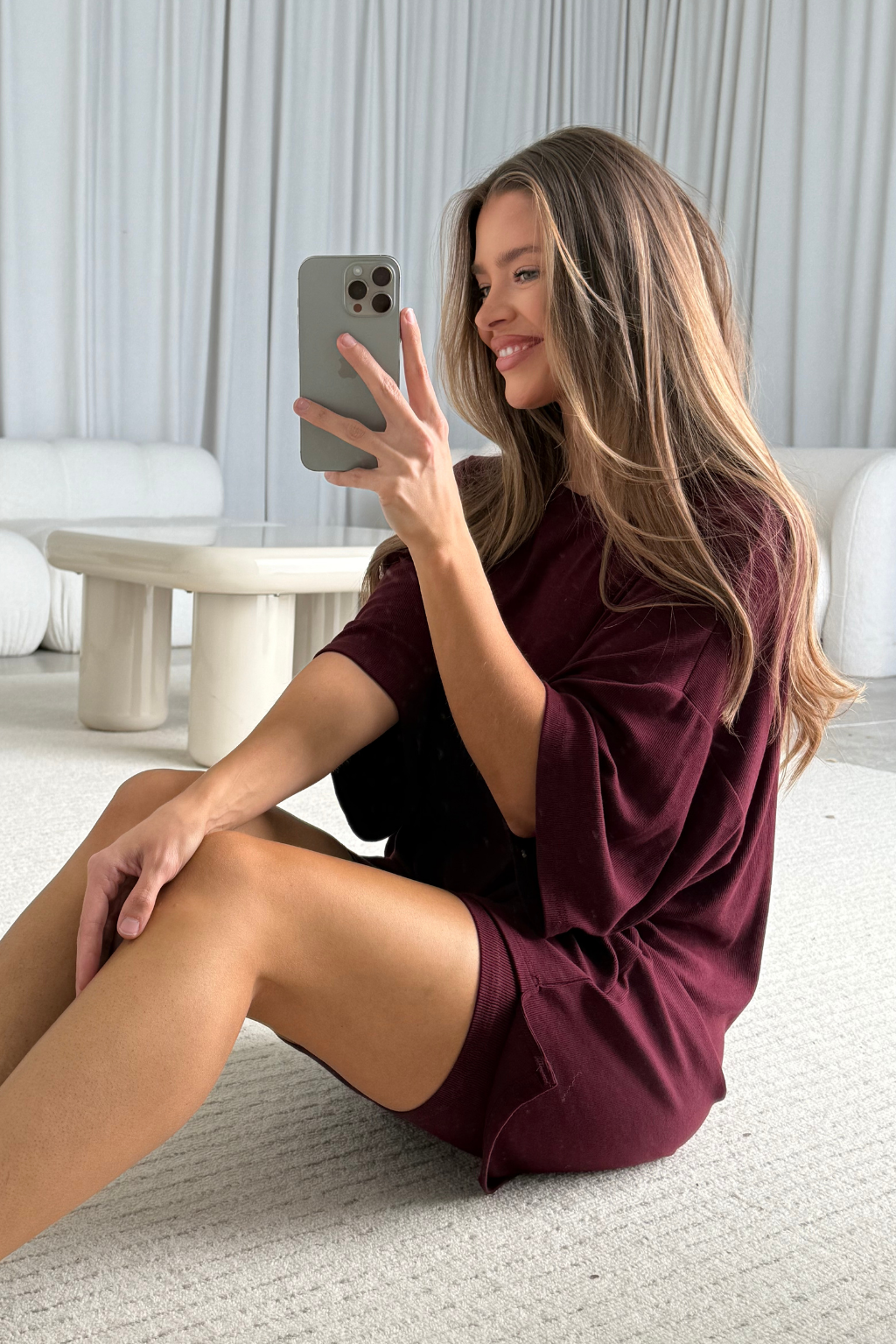 All Weekend Long Set - Short Sleeves - in Plum