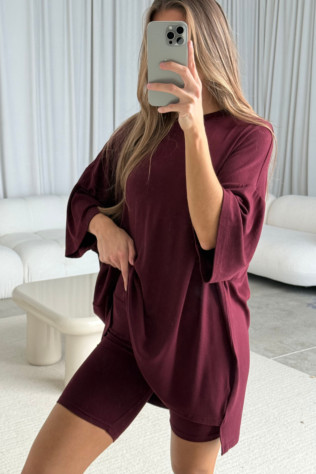 All Weekend Long Set - Short Sleeves - in Plum