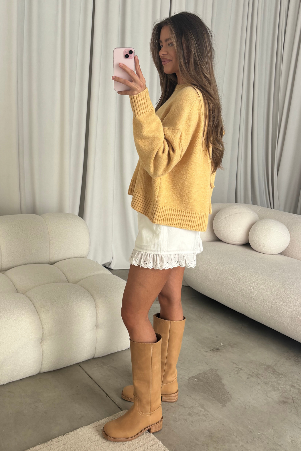 Natalie Tie-Back Sweater in Marigold