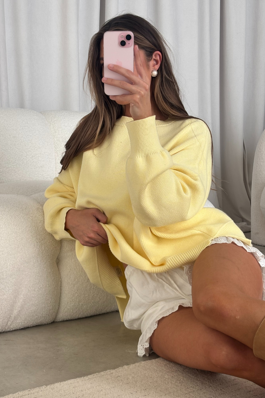 Leigh Drop Shoulder Sweater in Daisy