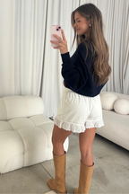 Leona Button Front Sweater in Navy/Grey *Final Sale*