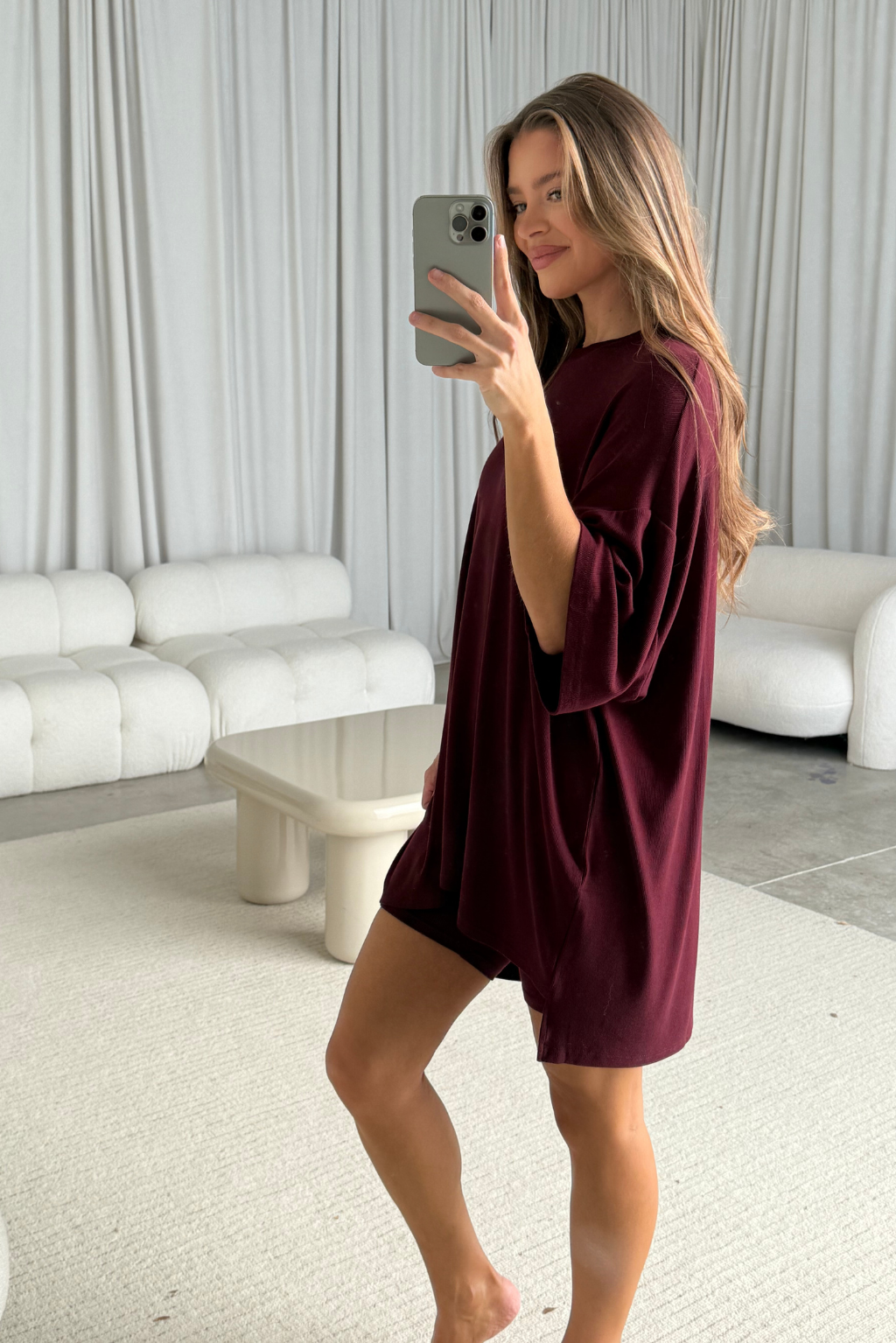 All Weekend Long Set - Short Sleeves - in Plum