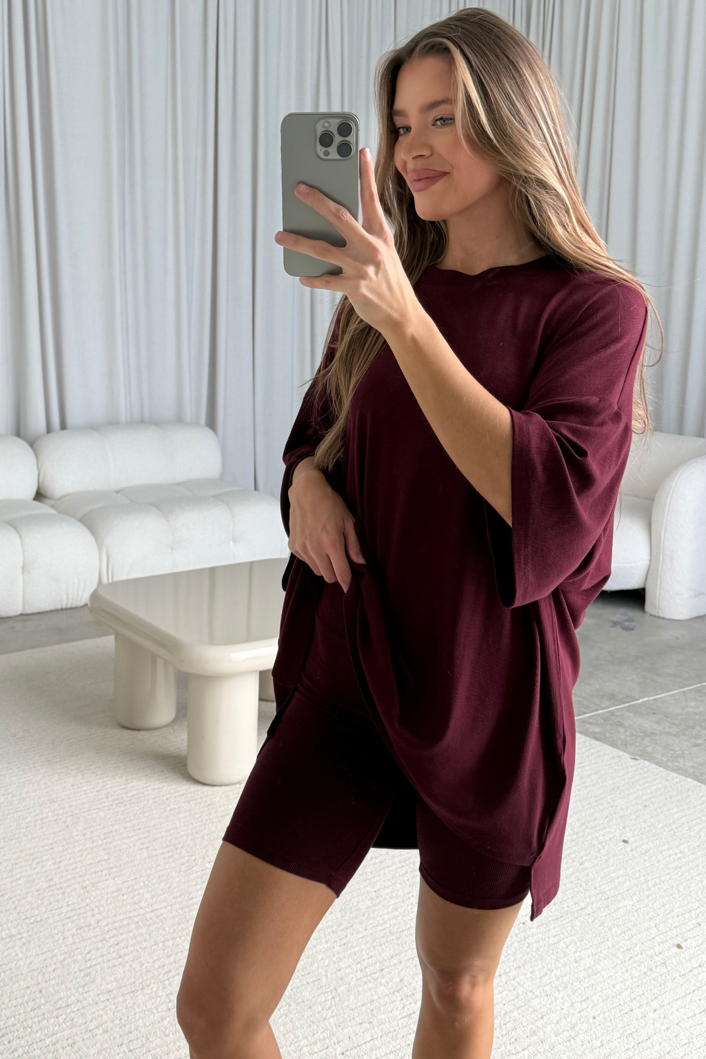 All Weekend Long Set - Short Sleeves - in Plum