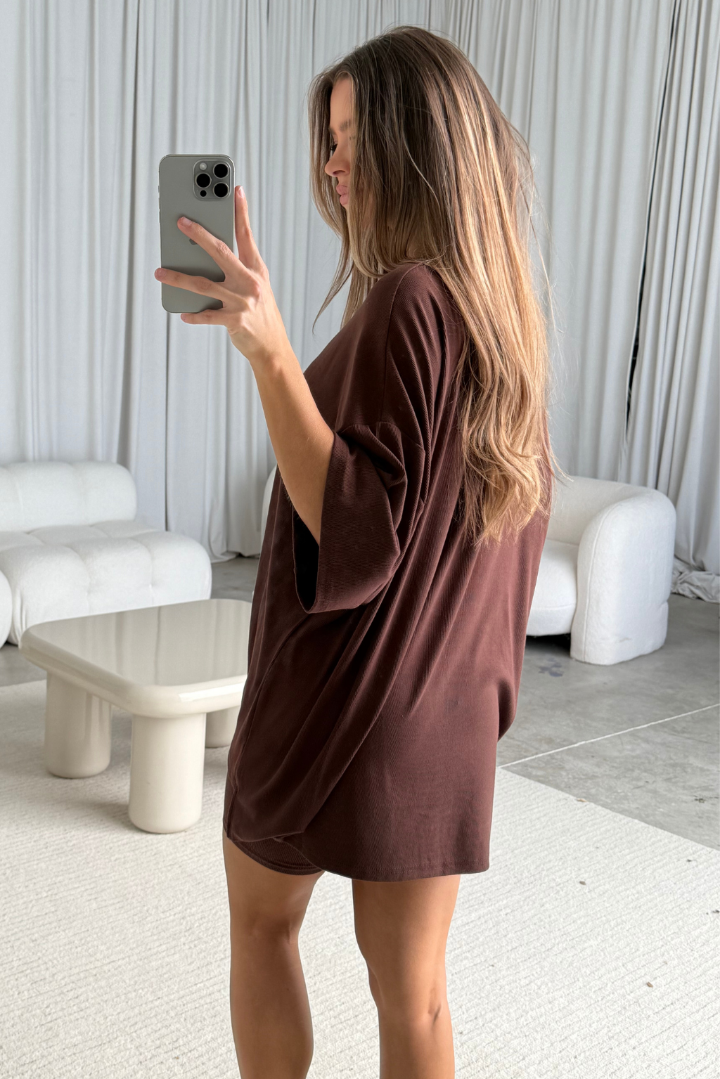 All Weekend Long Set - Short Sleeves - in Brown