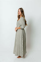 Cecilia 100% Cotton Smocked Maxi Dress in Forest Plaid - Bump Friendly