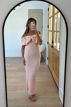 Aston Bow Front Maxi Sweater Dress in Pinkish Petal – Bump Friendly & Inclusive Sizing (XS-3XL) *12/19 PRE-ORDER*