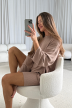 All Weekend Long Set - Short Sleeves- in Biscotti