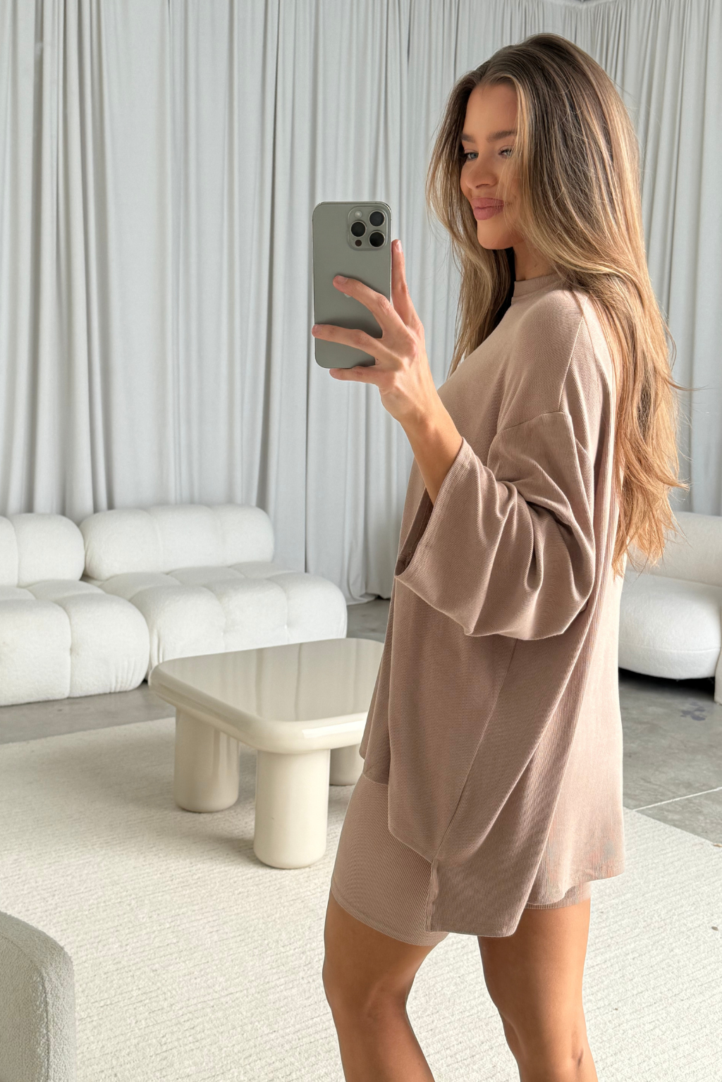 All Weekend Long Set - Short Sleeves- in Biscotti