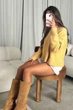 Natalie Tie-Back Sweater in Marigold