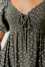 Cecilia 100% Cotton Smocked Maxi Dress in Forest Foliage - Bump Friendly