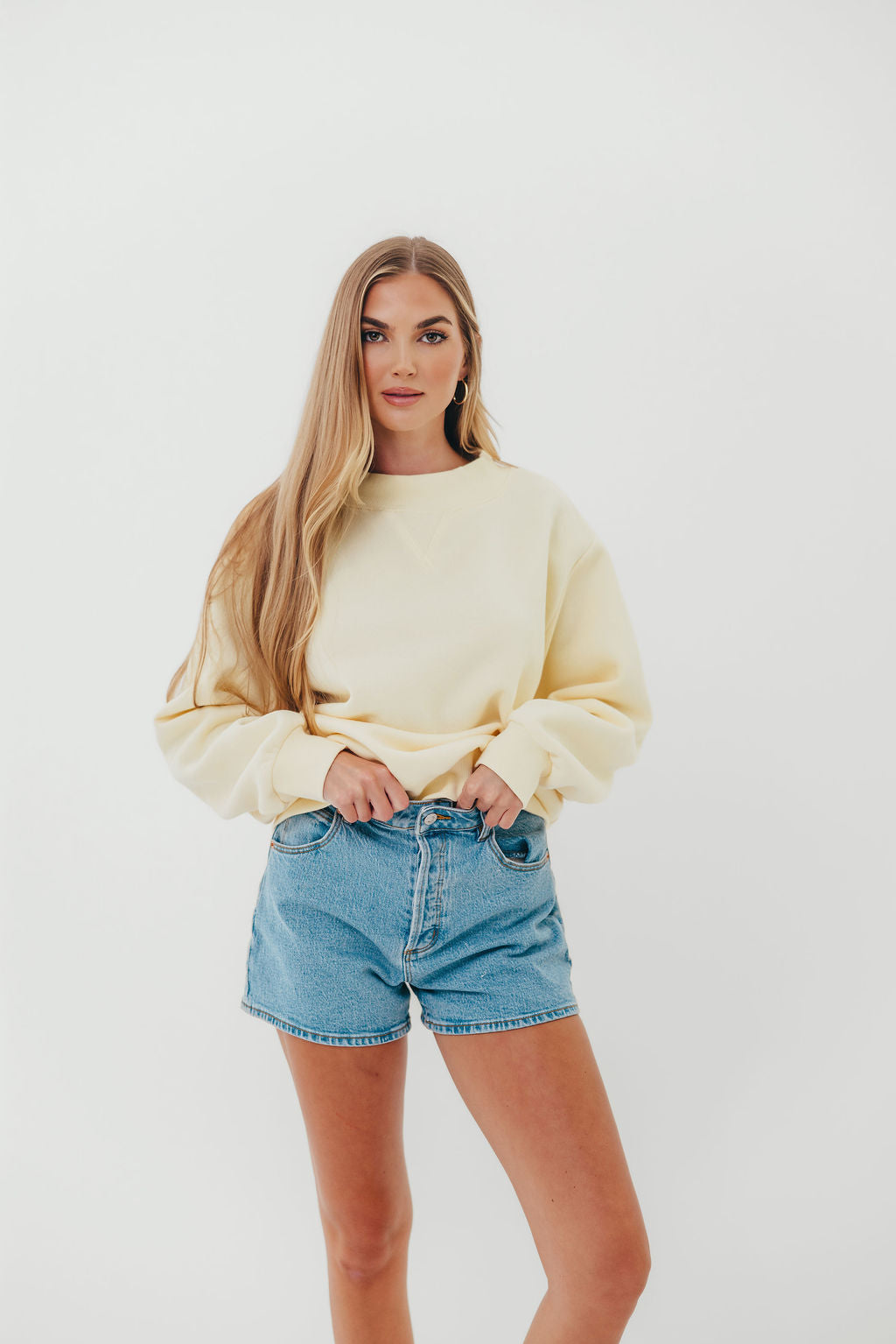 Scout Wide Neck Fleece Sweatshirt in Butter *Final-Sale*