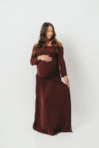Lennox Long Sleeve Maxi Dress in Brown - Bump Friendly *Final Sale*