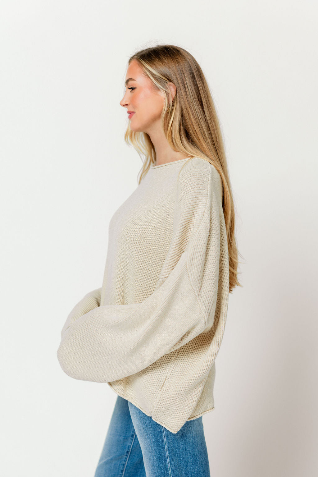Scarlett Relaxed Boatneck Sweater in Oatmeal