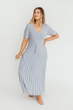 Oakley Ribbed Maxi Dress in Light Blue - Bump Friendly *Final-Sale*