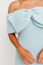 Aston Bow Front Maxi Sweater Dress in Ice Metal– Bump Friendly & Inclusive Sizing (S-3XL) *12/19 PRE-ORDER*