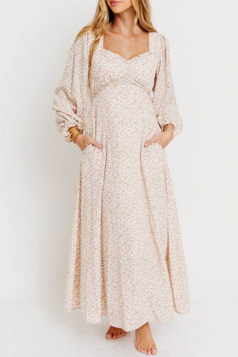 Erin Floral Maxi Dress in Vintage Cream