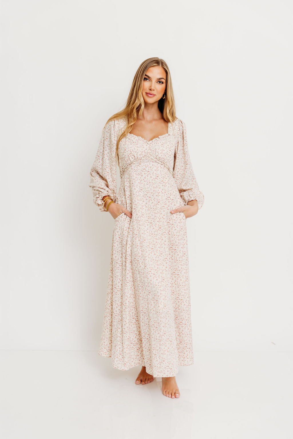 Erin Floral Maxi Dress in Vintage Cream