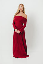 Lennox Long Sleeve Maxi Dress in Red - Bump Friendly *Final Sale*