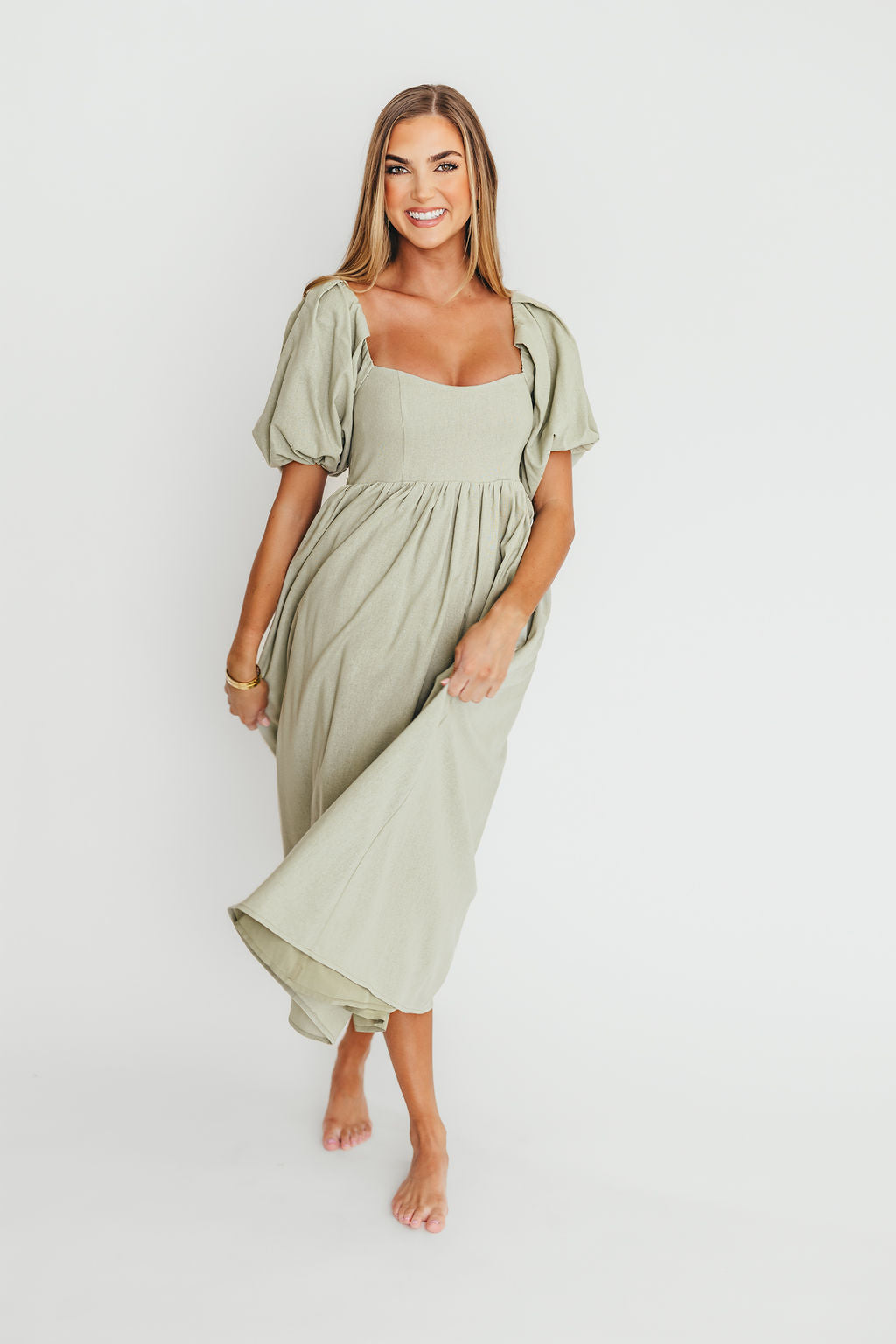 Hamilton Midi Dress in Olive - Bump Friendly (S-2XL)