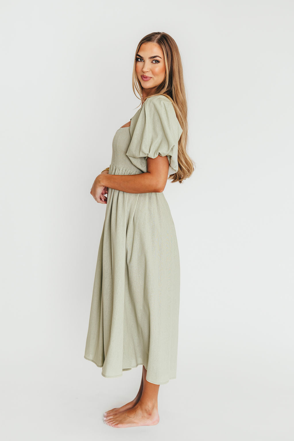 Hamilton Midi Dress in Olive - Bump Friendly (S-2XL)