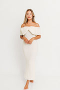 Aston Bow Front Maxi Sweater Dress in Ivory– Bump Friendly & Inclusive Sizing (S-3XL) - Restocking in Jan