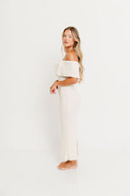 Aston Bow Front Maxi Sweater Dress in Ivory– Bump Friendly & Inclusive Sizing (S-3XL) - Restocking in Jan