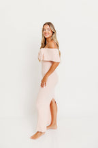Aston Bow Front Maxi Sweater Dress in Pinkish Petal – Bump Friendly & Inclusive Sizing (XS-3XL) *12/19 PRE-ORDER*