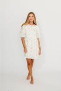 Saylor Floral Dress in White Pink *Final-Sale*