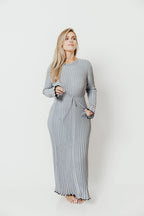 Bentley Maxi Dress in Heather Gray with Black Trim - Bump Friendly *Final Sale*
