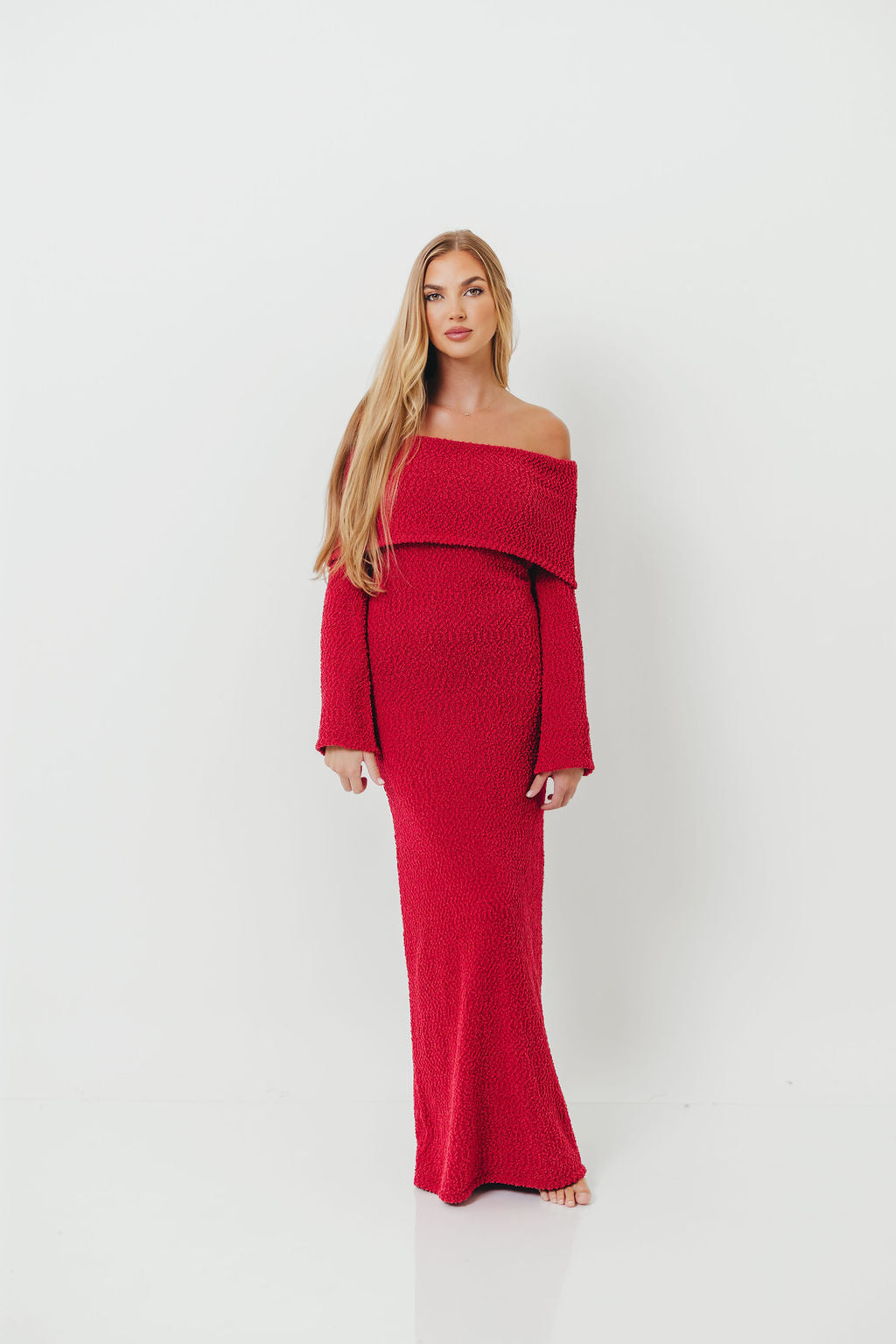 Nora Knit Maxi Dress in Muted Red - Bump Friendly *Final Sale*