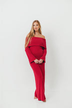 Nora Knit Maxi Dress in Muted Red - Bump Friendly *Final Sale*