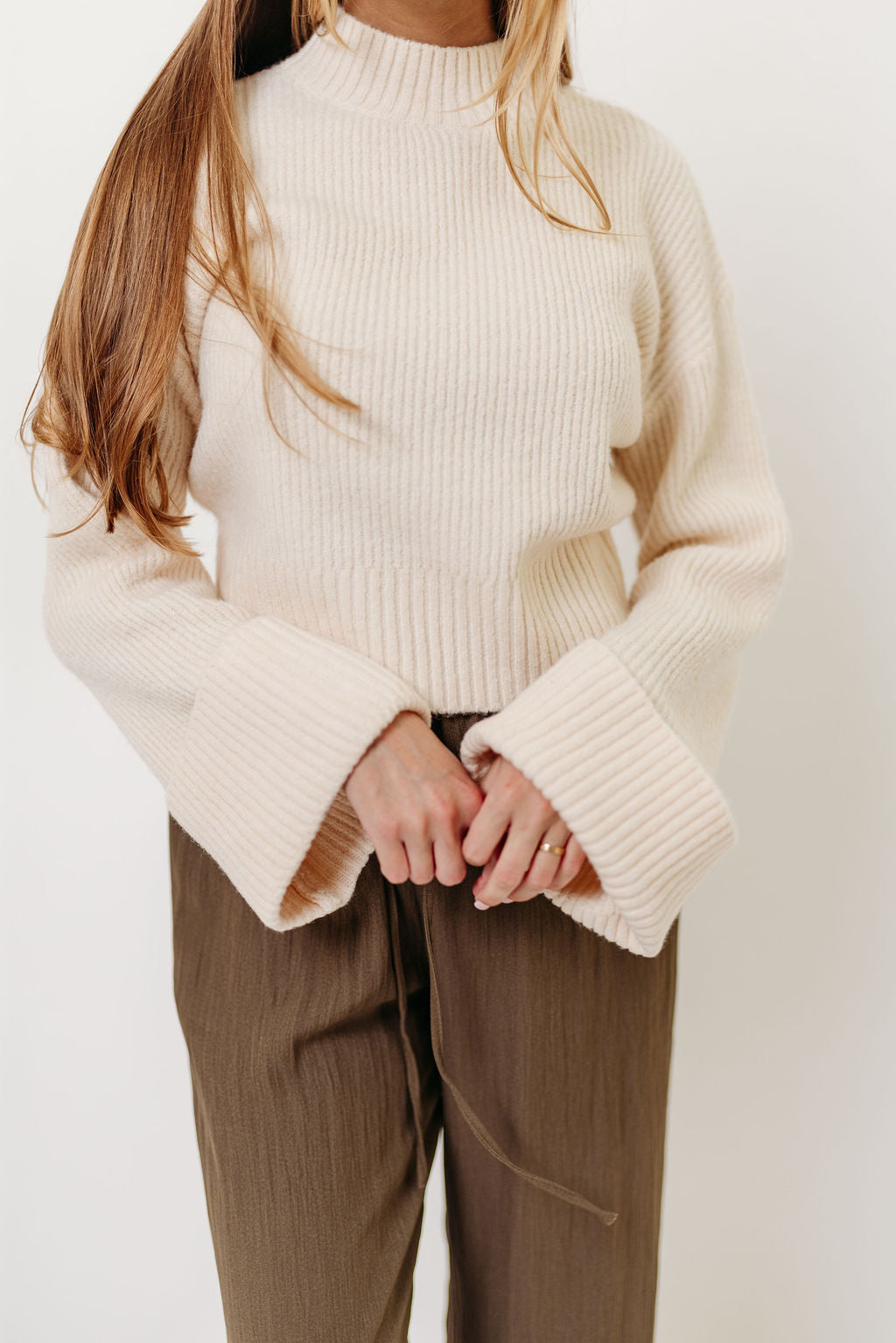 Freida Mock-Neck Sweater in Cream *Final Sale*