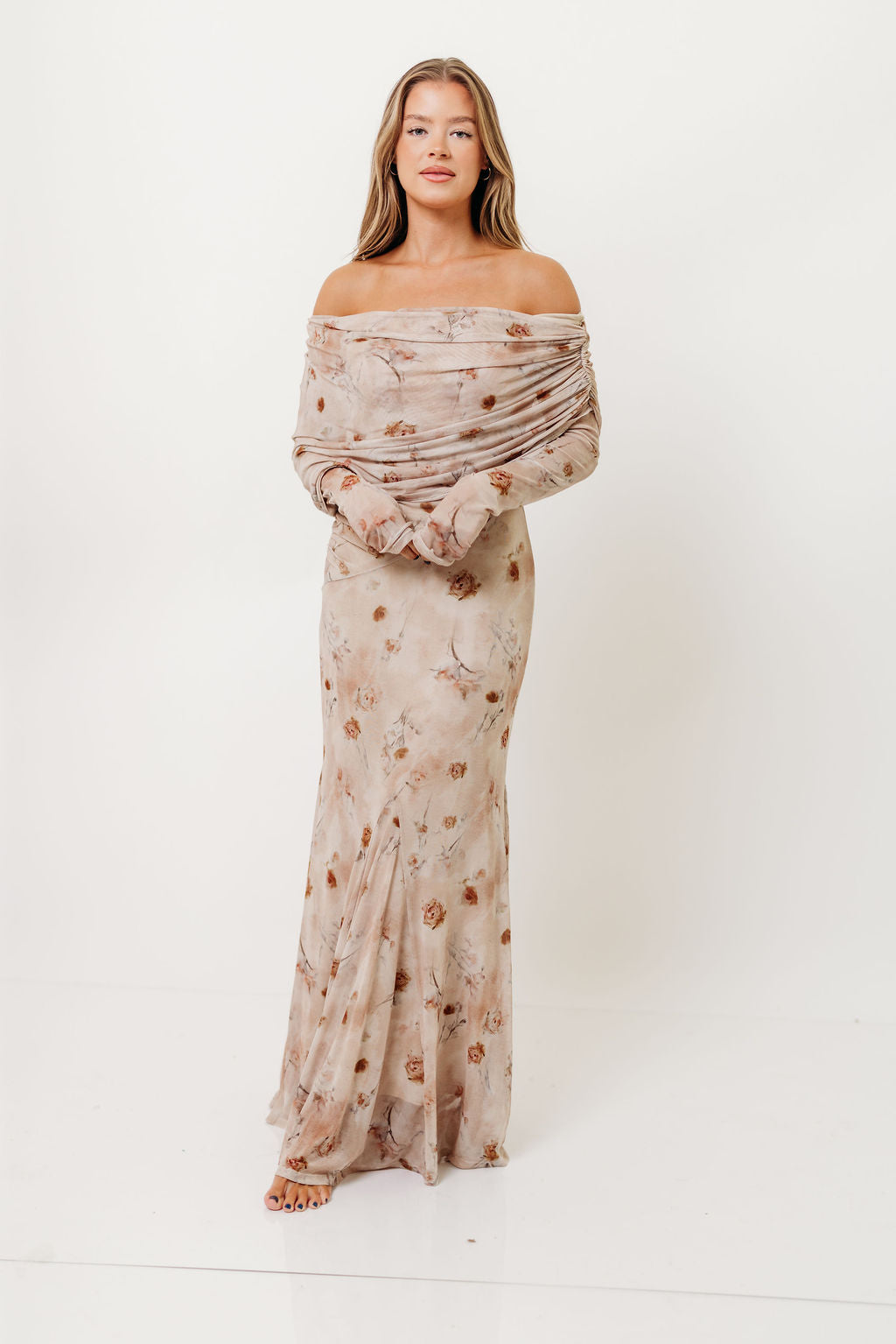 Azaleia Maxi Dress in Natural - Size up for Bump