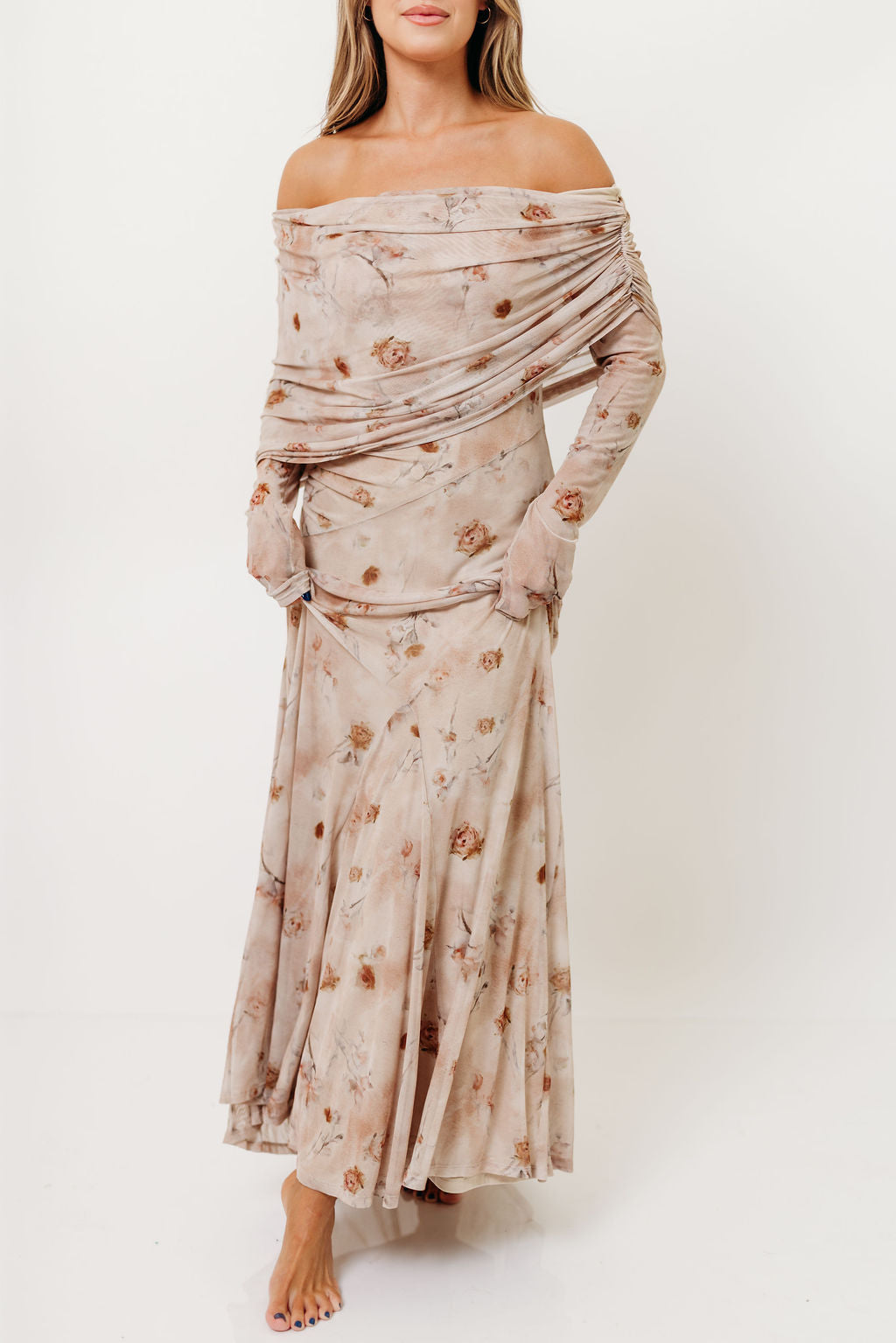 Azaleia Maxi Dress in Natural - Size up for Bump