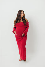 Nora Knit Maxi Dress in Muted Red - Bump Friendly *Final Sale*
