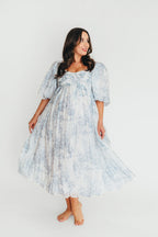 Harlow Maxi Dress in Light Blue Floral - Bump Friendly and Size Inclusive