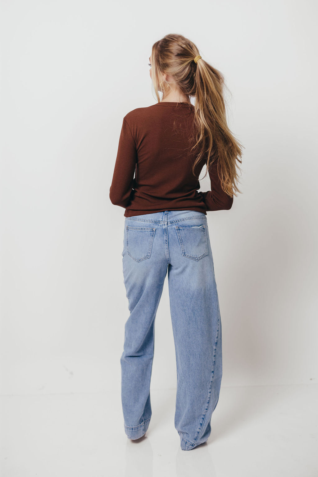 Kathy Long Sleeve Tee in Brown *Final Sale*