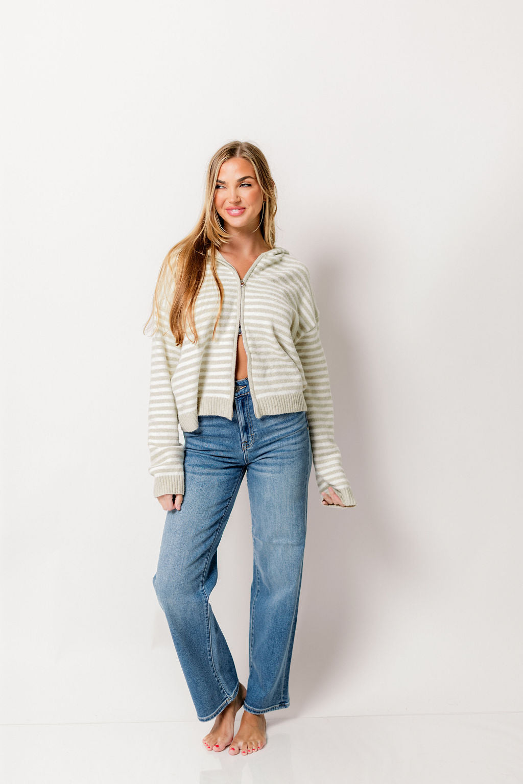 Tracey High Rise Straight Jean with 30” Inseam in Medium Dark