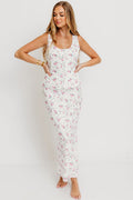 Melrose Floral Button-Up Top and Maxi Skirt Set in Off White *Final-Sale*
