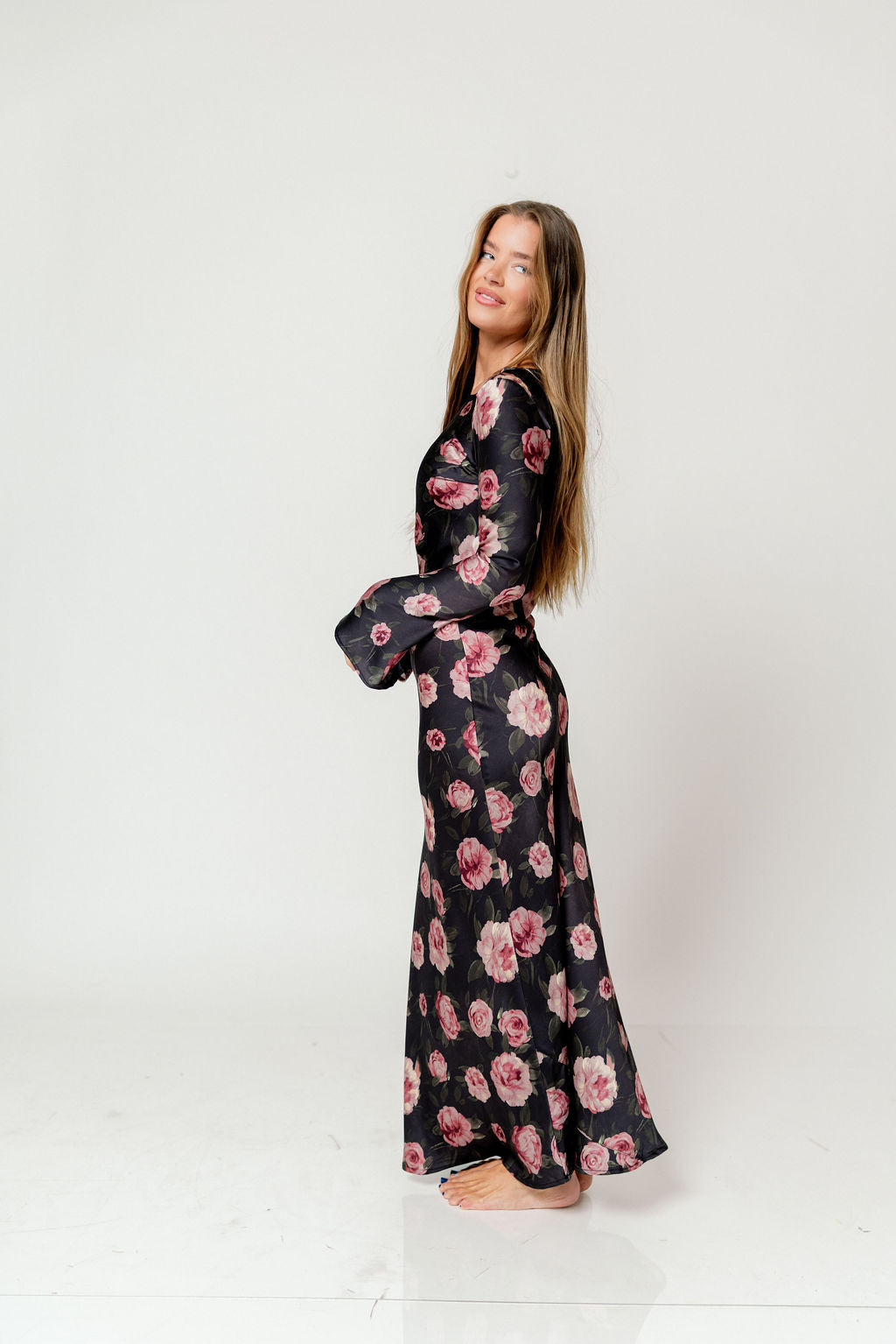 Georgie Maxi Dress in Black Floral