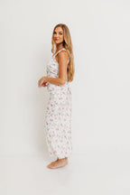 Melrose Floral Button-Up Top and Maxi Skirt Set in Off White *Final-Sale*