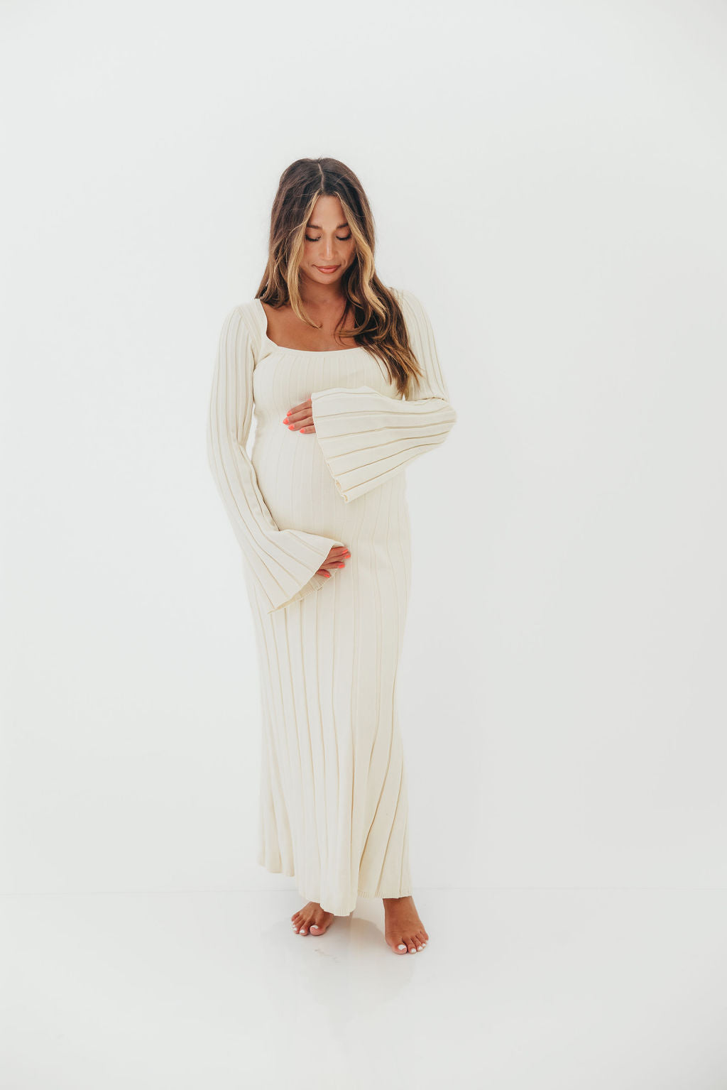 Rowan Square Neck Maxi Dress in Cream